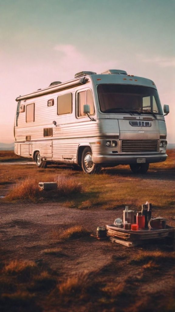 RV in snowy Quebec with provincial insurance tips overlay